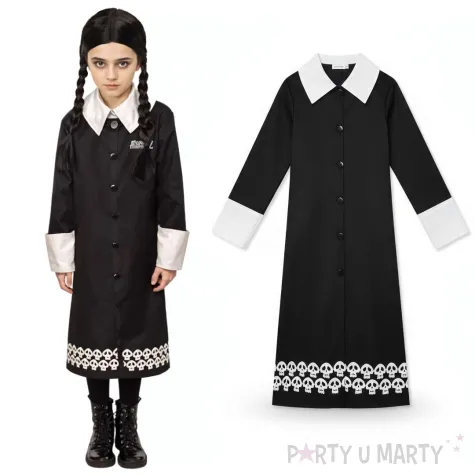 stroj dla dzieci wednesday addams czarny smiffys 116 128 cm