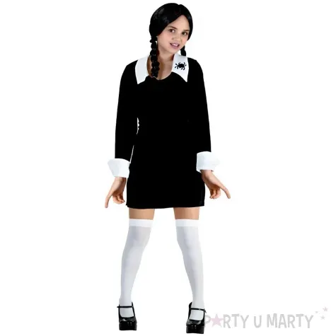 stroj dla dzieci wednesday addams gotycka uczennica godan rozm 130 140 cm