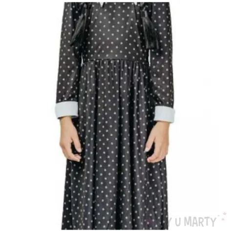 stroj dla dzieci wednesday addams gotycka uczennica sukienka godan rozm 130 140 cm