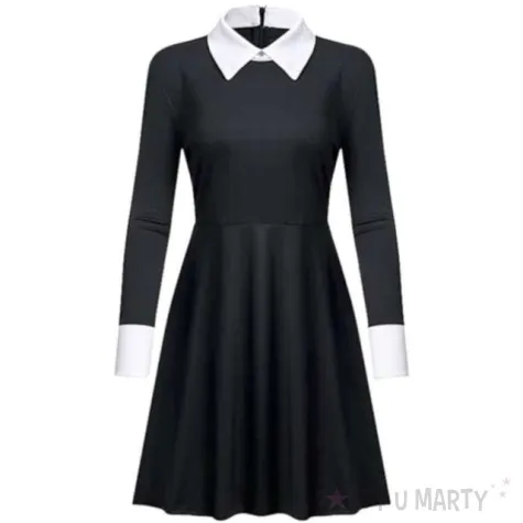 stroj dla dzieci wednesday addams partytino rozm 134 140 cm