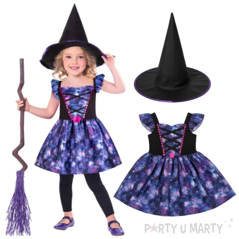 stroj dla dzieci wiedzma eco niebiesko czarny amscan 6 8 lat