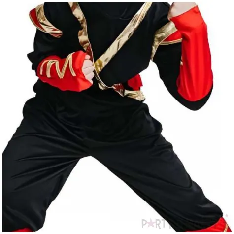 stroj dla dzieci wojownik ninja zestaw shinobi czarny godan rozm 120 130