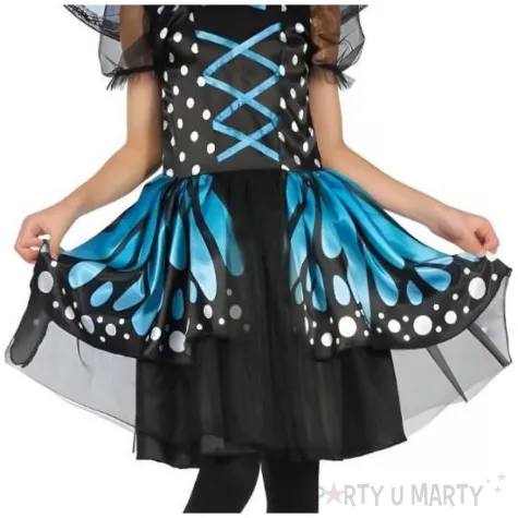 stroj dla dzieci wrozka sukienka opaska i skrzydla motyla czarny godan rozm 130 140