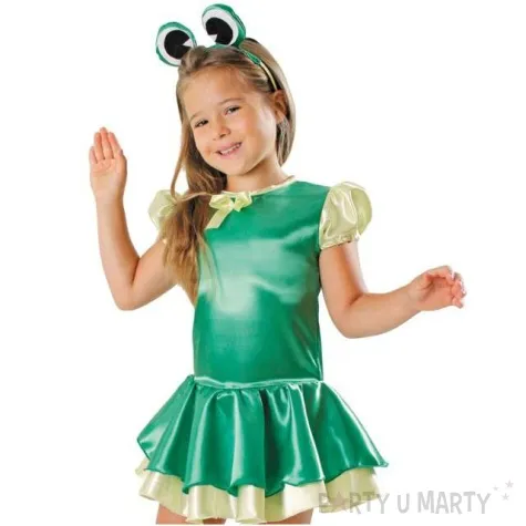 stroj dla dzieci zabka sukienka kraszek rozm 122 128 cm