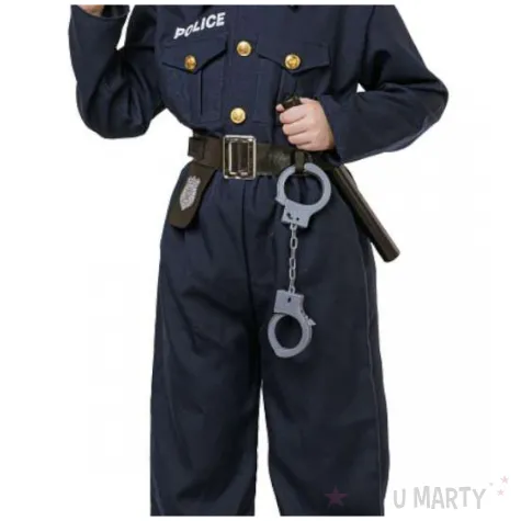 stroj dla dzieci zestaw policjanta zestaw mundur i akcesoria granatowy godan rozm 120 130 cm