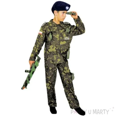 stroj dla dzieci zolnierz w berecie partytino 110 116 cm