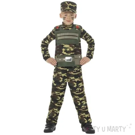 stroj dla dzieci zolnierz w czapce smiffys rozm 146 158 cm