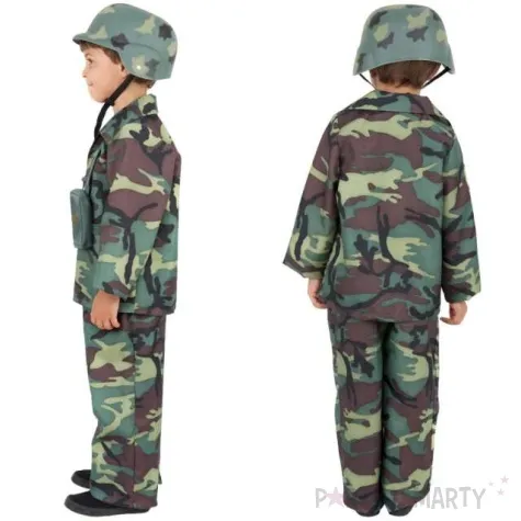 stroj dla dzieci zolnierz w moro smiffys rozm 115 128 cm