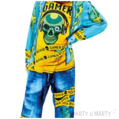 stroj dla dzieci zombie gracz gamer overload amscan rozm 128 140 cm