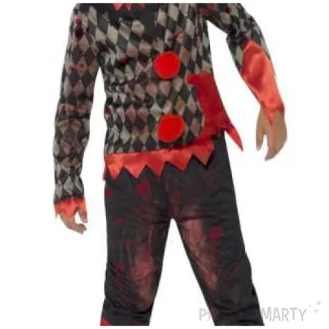 stroj dla dzieci zombie klaun czarno czerwony smiffys rozm 146 158 cm