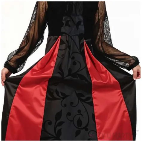 stroj dla dziecka gotycka wampirzyca czarny czerwony godan rozm 110 120