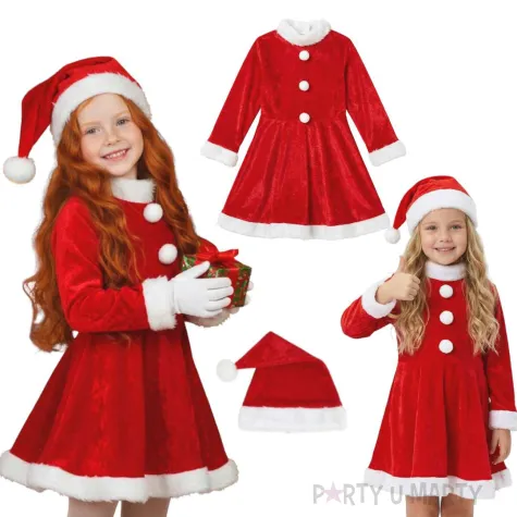 stroj dla dziecka na boze narodzenie mikolajki swieta pani mikolajowa zestaw 110 115