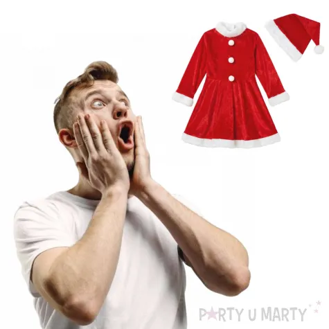 stroj dla dziecka na boze narodzenie mikolajki swieta pani mikolajowa zestaw 110 115