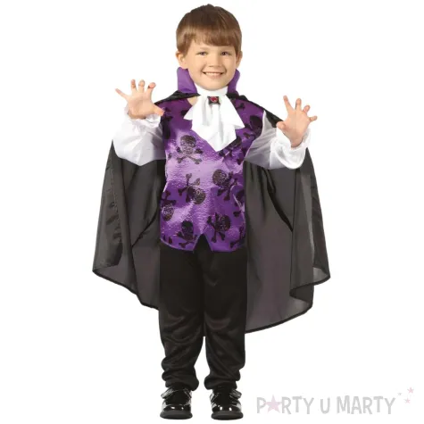 stroj dla dziecka na halloween karnawal gotycki wampir hrabia drakula rozm 92 104 cm