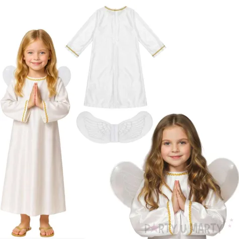 stroj dla dziecka na jaselka karnawal swieta aniol sukienka i skrzydla przedstawienie 110 115