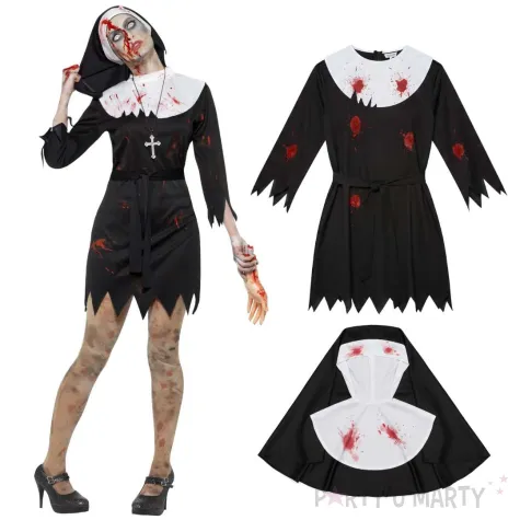 stroj dla kobiety na halloween zombie zakonnica smiffys rozm l