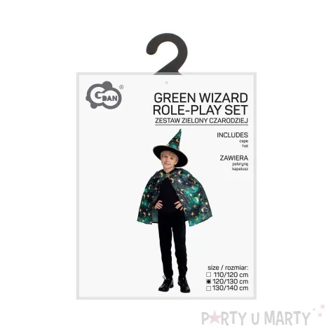 stroj dzieciecy kostium dla chlopca na halloween andrzejki czarodziej rozm 120 130