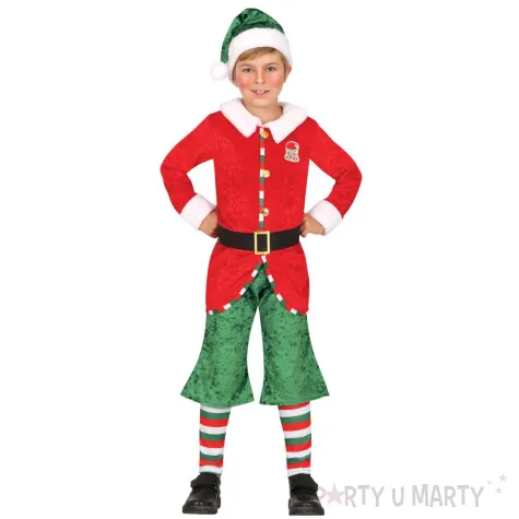stroj dzieciecy na boze narodzenie elf zestaw dla chlopca rozm 122 134