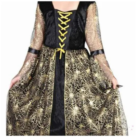 stroj dzieciecy na halloween andrzejki pajecza czarownica sukienka i kolnierz rozm 120 130