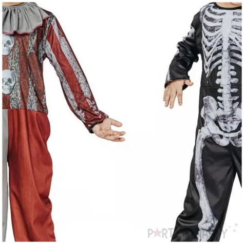 stroj dzieciecy na halloween karnawal szalony klaun kombinezon i kolnierz 130 140