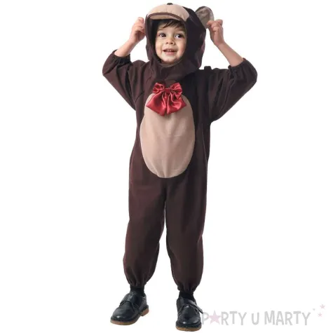 stroj dzieciecy na karnawal mis kombinezon niedzwiadka z kapturem brazowy rozm 92 104