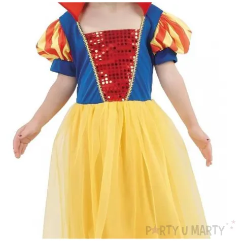 stroj dzieciecy sukienka dla dziewczynki na karnawal krolewna sniezka rozm 92 104