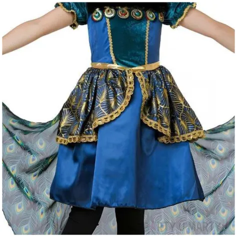 stroj dzieciecy sukienka dla dziewczynki na karnawal ksiezniczka paw zestaw rozm 120 130