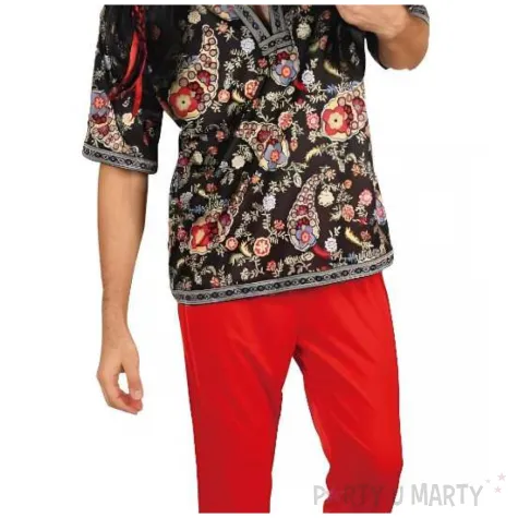 stroj meski na karnawal retro hipis zestaw koszula spodnie opaska rozm l xl