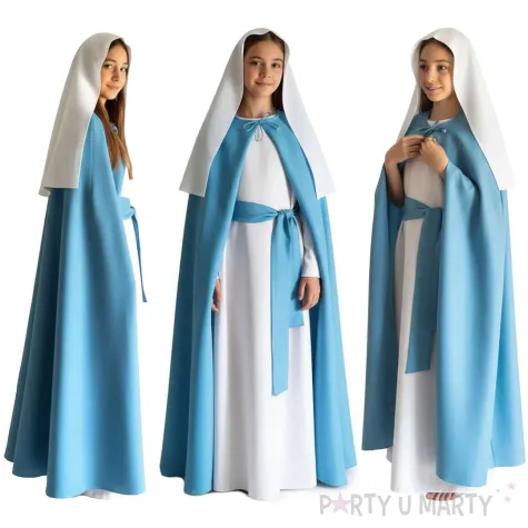 stroj na jaselka bal wszystkich swietych matka boska maryja peleryna szata pasek 134 140