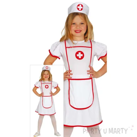 stroj pielegniarka dla dziewczynki na karnawal i bal przebierancow guirca 122 134