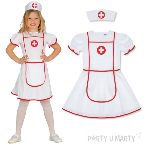 stroj pielegniarka dla dziewczynki na karnawal i bal przebierancow guirca 122 134