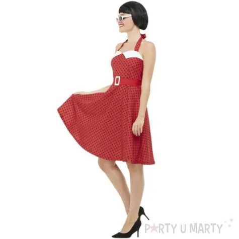 stroj pin up girl lata 40 50 czerwona smiffys rozm m