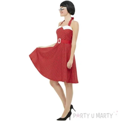 stroj pin up girl lata 40 50 czerwona smiffys rozm s