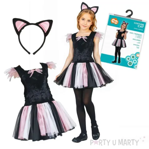 stroja dla dzieci kostium dla dziewczynki na karnawal kotka godan rozm 110 120 cm