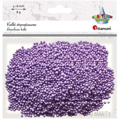 styropian kuleczki 4 6 mm fioletowe titanum 8 g