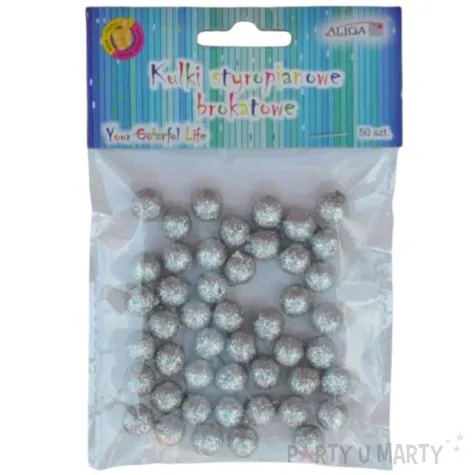 styropian kuleczki srebrne aliga 10 mm 50 szt
