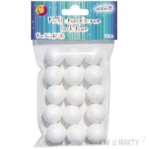 styropian kulki brokatowe perlowy aliga 15 szt