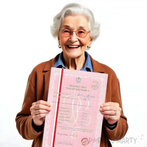 swiadectwo dla najlepszej babci a4