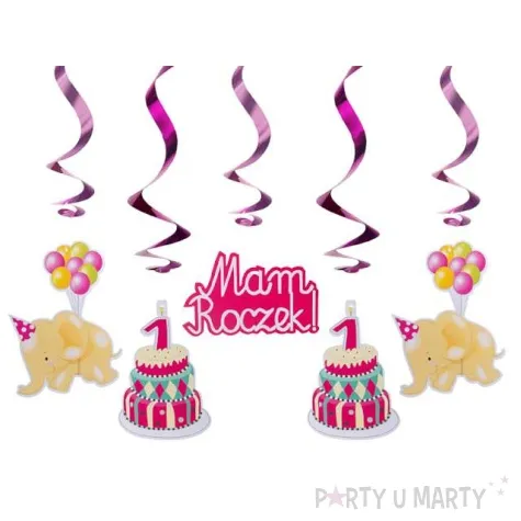 swiderki urodzinowe rozowe dlugosc 60 cm 1 op