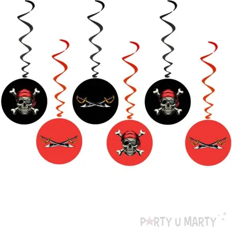 swiderki wiszaca pirat czarny czerwony congee 6 szt