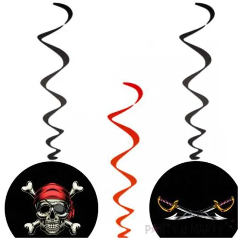 swiderki wiszaca pirat czarny czerwony congee 6 szt