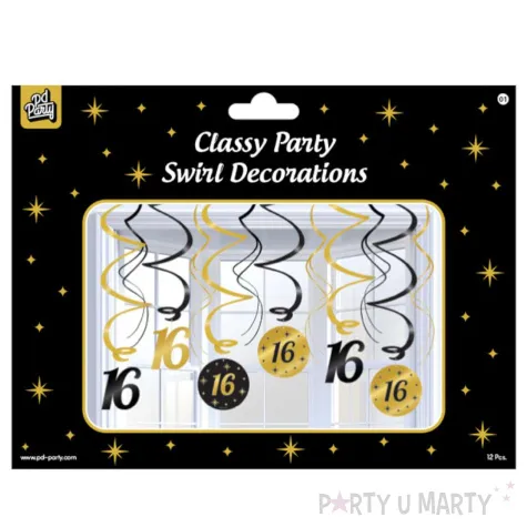 swiderki wiszace 16 urodziny classy party 12 szt pd party