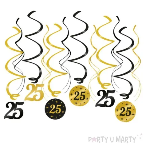 swiderki wiszace 25 urodziny classy party 12 szt pd party