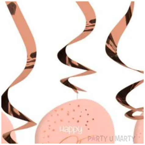 swiderki wiszace 25 urodziny happy birthday elegant rozowe folat 5 szt