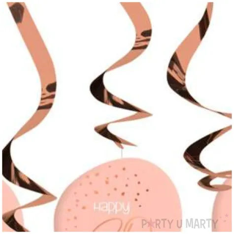 swiderki wiszace 30 urodziny happy birthday elegant rozowe folat 5 szt