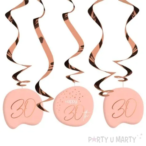 swiderki wiszace 30 urodziny happy birthday elegant rozowe folat 5 szt