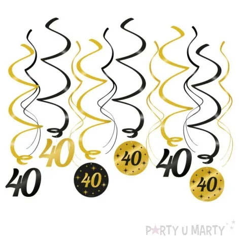 swiderki wiszace 40 urodziny classy party 12 szt pd party