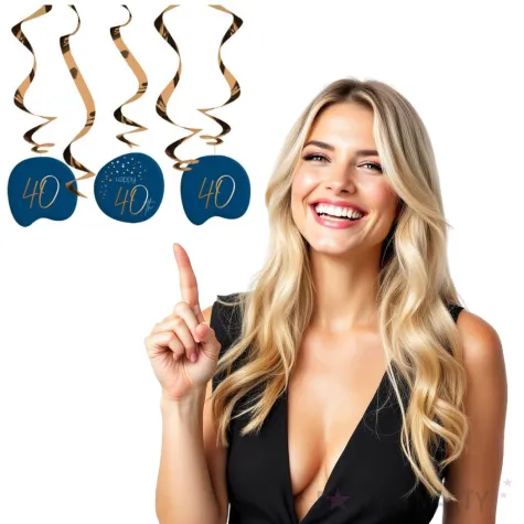 swiderki wiszace 40 urodziny happy birthday elegant folat 5 szt