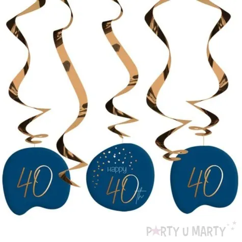 swiderki wiszace 40 urodziny happy birthday elegant folat 5 szt