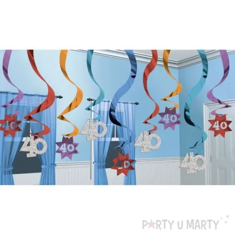 swiderki wiszace 40 urodziny mix amscan 12 szt